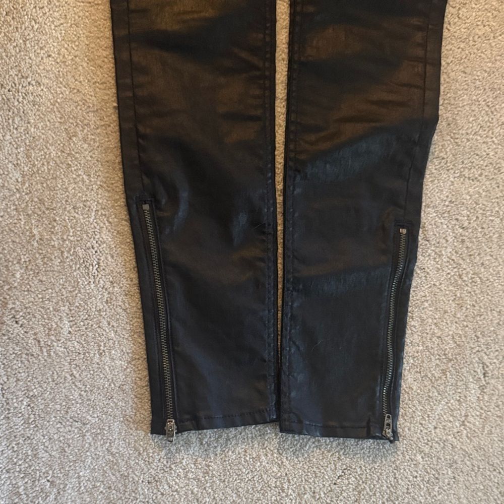 Rag & Bone The Zip Coated Black Skinny Jeans Size 24 - Picture 12 of 13